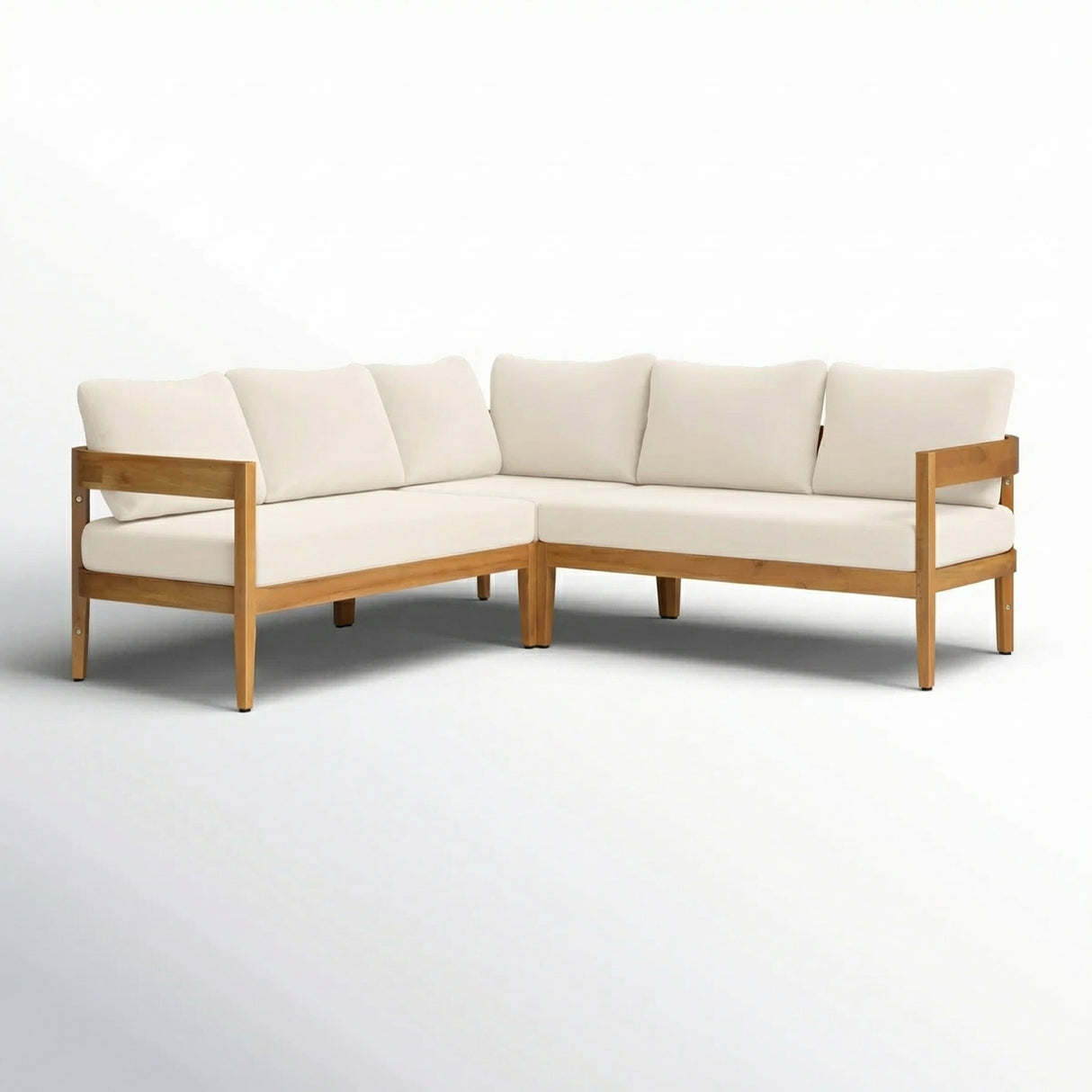 Brooklyn 3-Pieces Patio Conversation Set, Teak+Beige