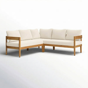 Brooklyn 3-Pieces Patio Conversation Set, Teak+Beige