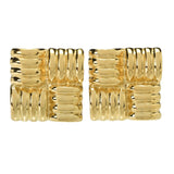 MAYAMAR 24K Gold Plated Handcrafted Vintage Look Square Earrings
