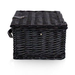 Picnic Basket Set for 2, Black Willow with Beige Accents