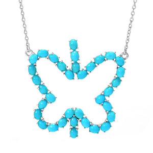Gem Treasures Sleeping Beauty Turquoise Butterfly Necklace