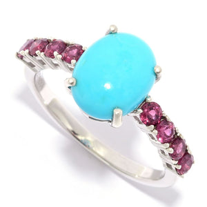 Gem Treasures Sleeping Beauty Turquoise & Choice of Exotic Gem Ring
