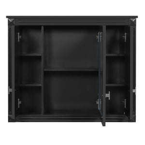 Wall Mounted Bathroom Cabinet With Mirror And 5 Shelves, Rectangular Design