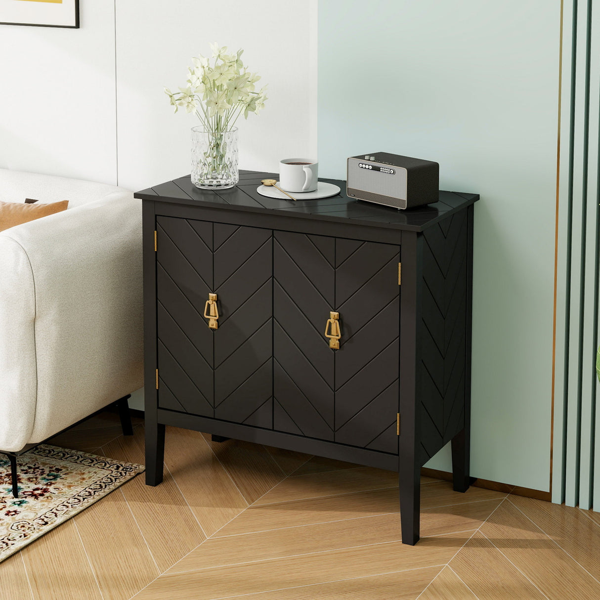 Vintage Style 2-Door Wooden Sideboard