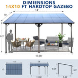 Wall Mounted Outdoor Pergola Gazebo with Heavy Duty Metal Awning and Roof