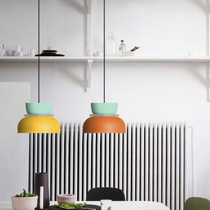Nordic Dual-Tone Dome Pendant Light LED Zinc Alloy 1-Light Indoor