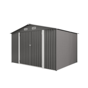 Large Outdoor Storage Shed with Lockable Door and Air Vent - Dark Gray