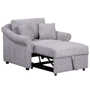 Convertible Sleeper Chair With Adjustable Backrest, 3 In 1 Lounger Chair Turns Into Bed, Single Bed For Living Room
