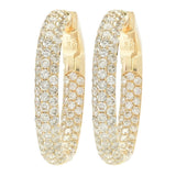 Gems of Distinction 14K Gold 1.90ctw Diamond Pave Hoop Earrings