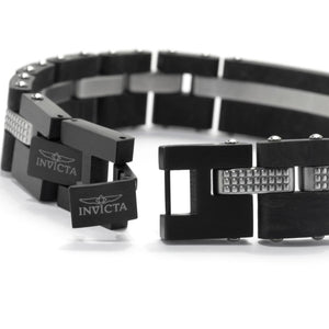 Invicta Men's 8.5" Forged Carbon 0.09 DEW Simulated Diamond Bracelet