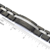 Invicta Men's 8.5" Forged Carbon 0.09 DEW Simulated Diamond Bracelet