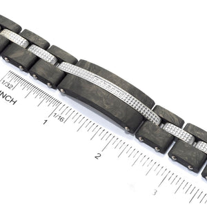 Invicta Men's 8.5" Forged Carbon 0.09 DEW Simulated Diamond Bracelet