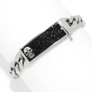Invicta Men's Stainless Steel 9" Skull or Cross Curb Link Bracelet
