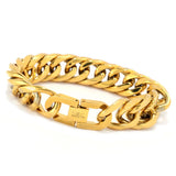 Invicta Men's Stainless Steel Beveled Cuban Curb Chain Bracelet