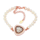 Cameo Italiano "Ballet" Flowers Shell Cameo & Cultured Pearl Bracelet