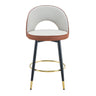 Upholstered Rotatable Bar Chair With Metal Legs For Dining Room