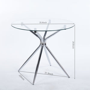 Compact Dining Table With Glass Top