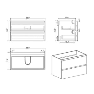 Alice 36W Wall Mount Cabinet Without Basin