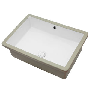 Modern Ceramic Rectangular Undermount Bathroom Sink With Overflow