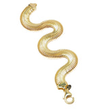 Toscana Italiana 18K Gold Plated Choice of Length Flat Snake Chain Bracelet