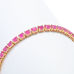 Gem Treasures 18K Vermeil Burmese Ruby Choice of Size Tennis Bracelet