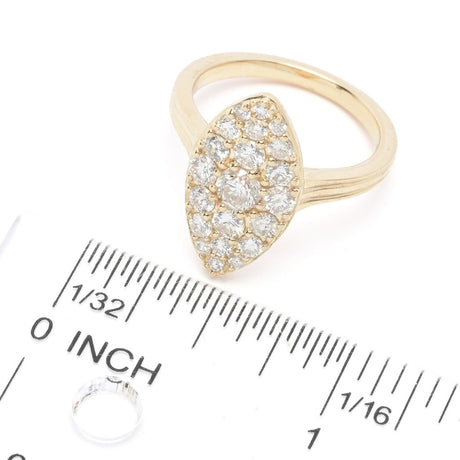 Gems of Distinction 14K Gold 1.28ctw Diamond Cluster Ring, 5.9 grams