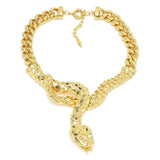 Graziella 23K Gold Plated Simulated Diamond 16.5"+2" Snake Necklace