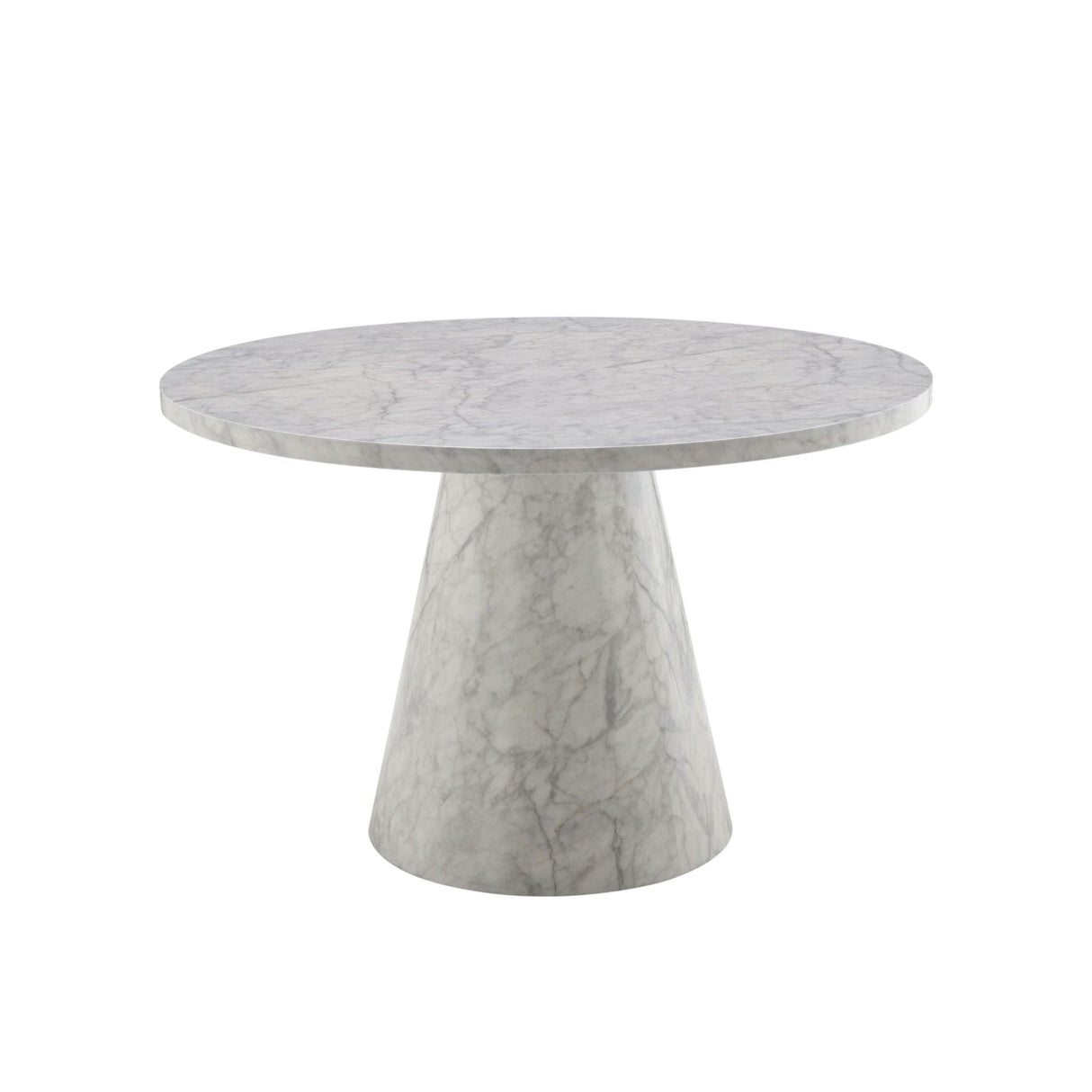 Kacey Natural Engineered Stone Round Dining Table - Stone Gray
