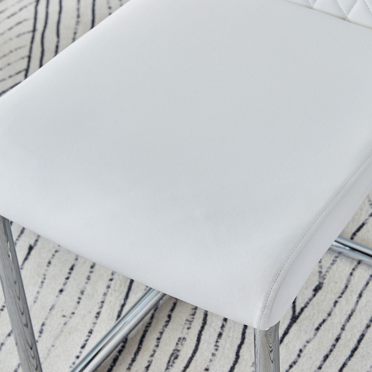 Modern Dining Chairs With Padded Seat, Metal Legs