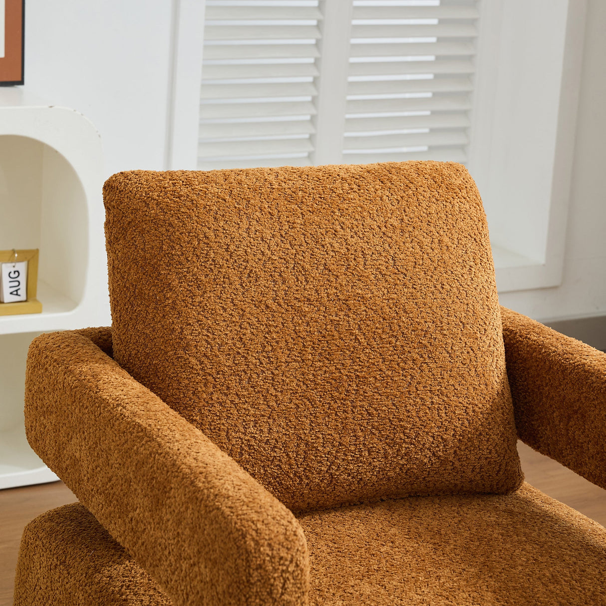 Stonewell Square Swivel Accent Chair with Open Back