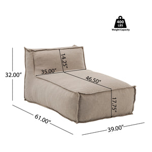 Ramona Outdoor Bean Bag Lounge Chair in Beige