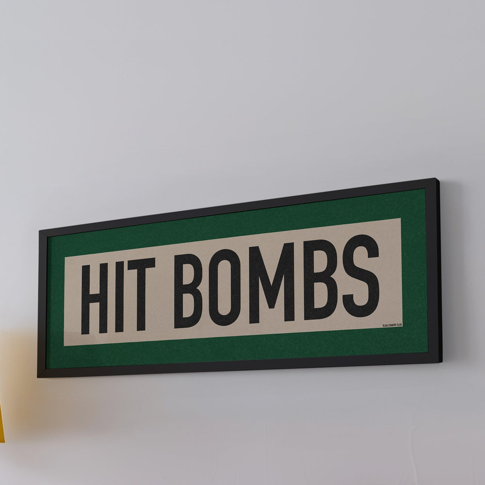 Framed Hit Bombs Golf Art Scroll Sign