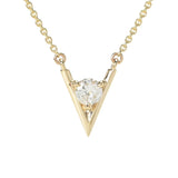 Gems of Distinction 14K Gold 0.25ctw Diamond Chevron Pendant w/ Chain
