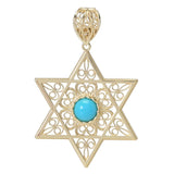 Passport to Turkey Gold Plated Turquoise & Choice of Symbol Pendant