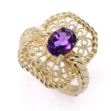 Passport to Turkey Gold Plated Choice of Gemstone Filigree Ring