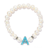 Artisan Silver by Samuel B. Pearl with Sleeping Beauty Initial Bracelet