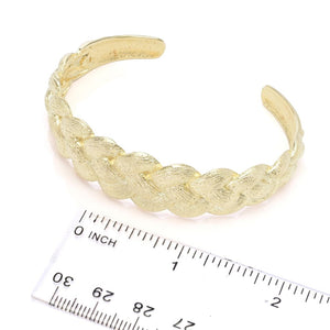 Toscana Italiana 18K Gold Plated "Treccia" Woven Cuff Bracelet