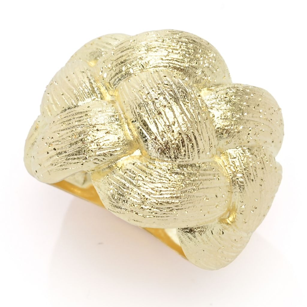 Toscana Italiana 18K Gold Plated "Treccia" Textured Woven Statement Ring
