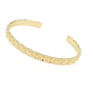 Toscana Italiana 18K Gold Plated Flower Detailed Bangle Bracelet