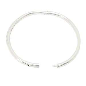 Sorrento Italian Silver 0.29 DEW Simulated Diamond Hinged Bangle Bracelet