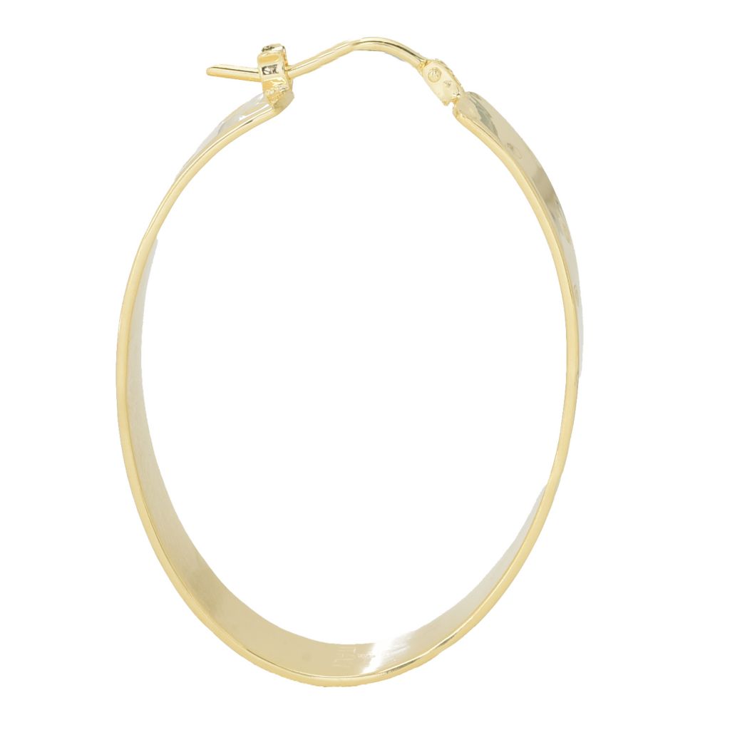 Toscana Italiana 18K Gold Plated Choice of Finish 1.5" Hoop Earrings