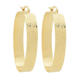 Toscana Italiana 18K Gold Plated Choice of Finish 1.5" Hoop Earrings