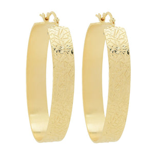 Toscana Italiana 18K Gold Plated Choice of Finish 1.5" Hoop Earrings