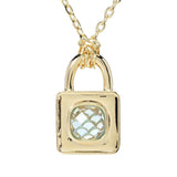 Toscana Italiana 18K Gold Plated Choice of Gem Padlock Pendant w/ Chain