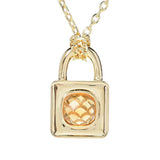 Toscana Italiana 18K Gold Plated Choice of Gem Padlock Pendant w/ Chain