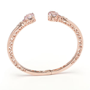 Gem Treasures 2.86ctw Kunzite & Rhodolite Garnet Cuff Bracelet