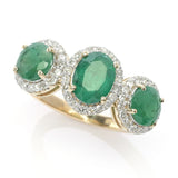 Gem Treasures 14K Gold Choice of Gemstone & Diamond Halo Ring