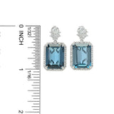 Gem Treasures 30.90ctw Octagon Cut London Blue Topaz & Gem Earrings