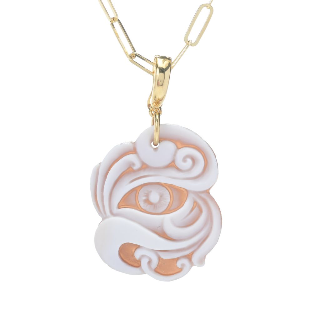 Cameo Italiano 18K Gold Plated Choice of Motif Pendant w/ Chain