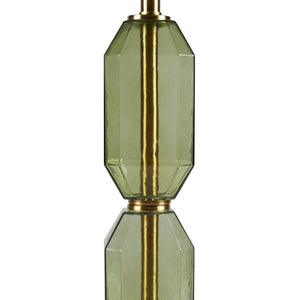 Faceted Green Glass Table Lamp
